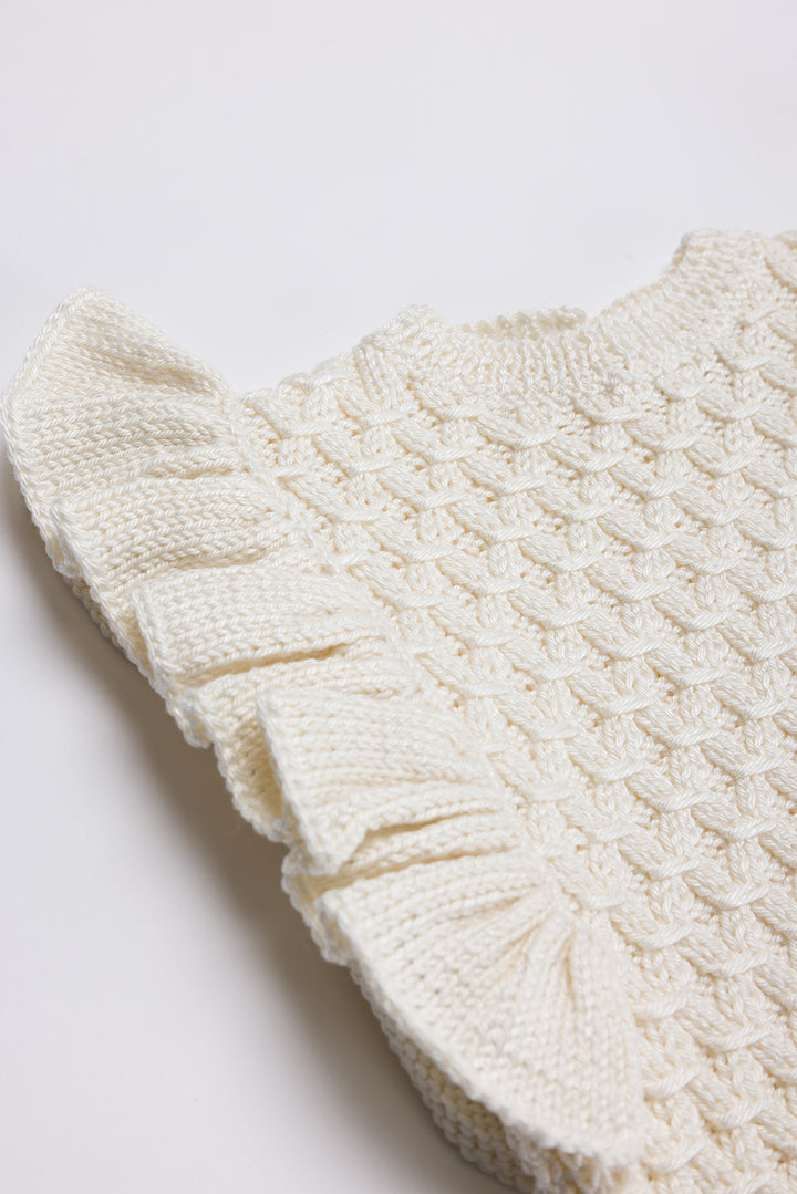 Frill Sweater Vest (mercerized cotton)
