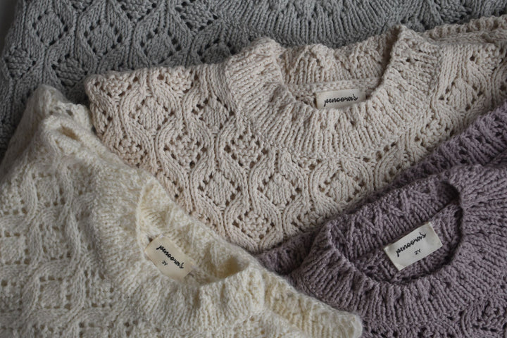 Diamond Cotton Pullover -Natural in stock